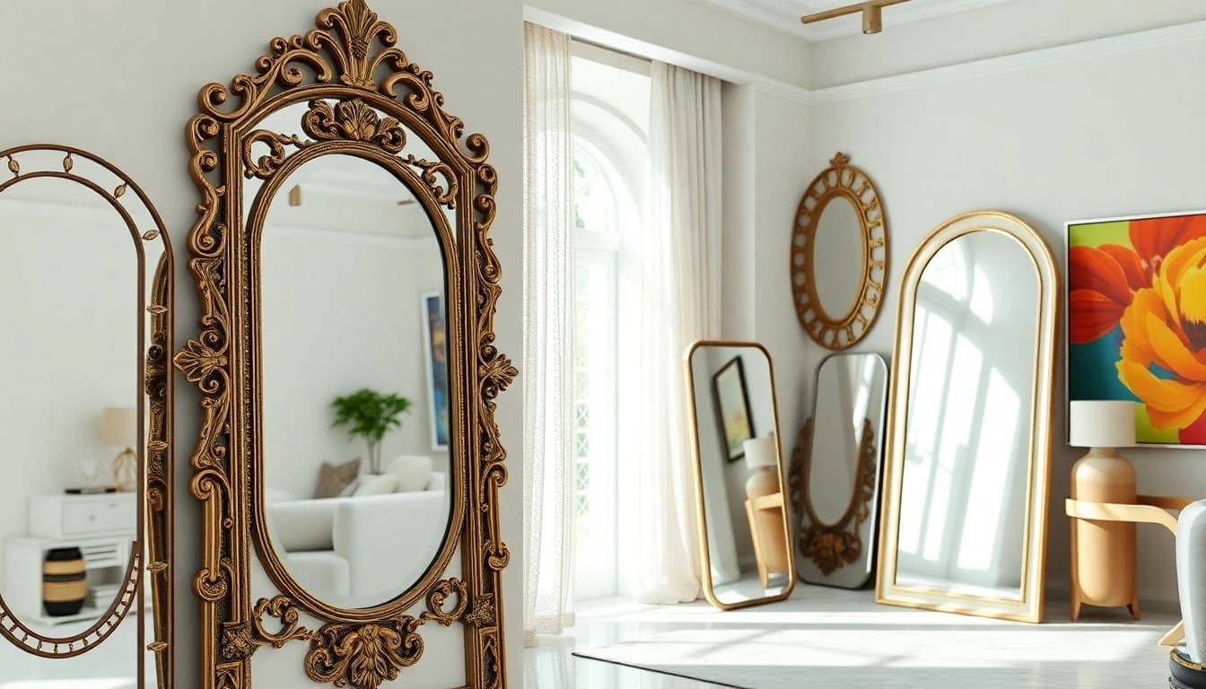Showcasing designer mirrors for sale at https://merithome.co.uk in a stylish home setting.