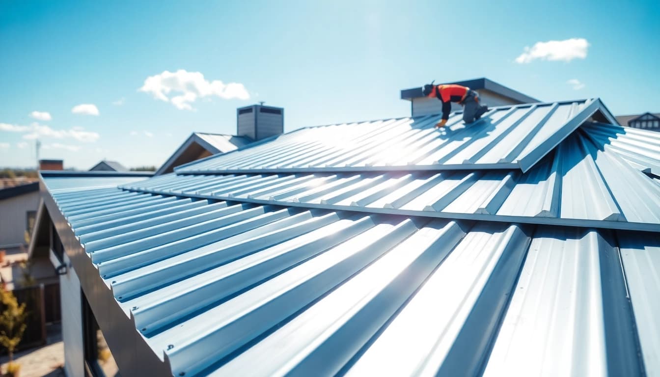 Metal roofing installed on a contemporary house, showcasing sleek design and durability.