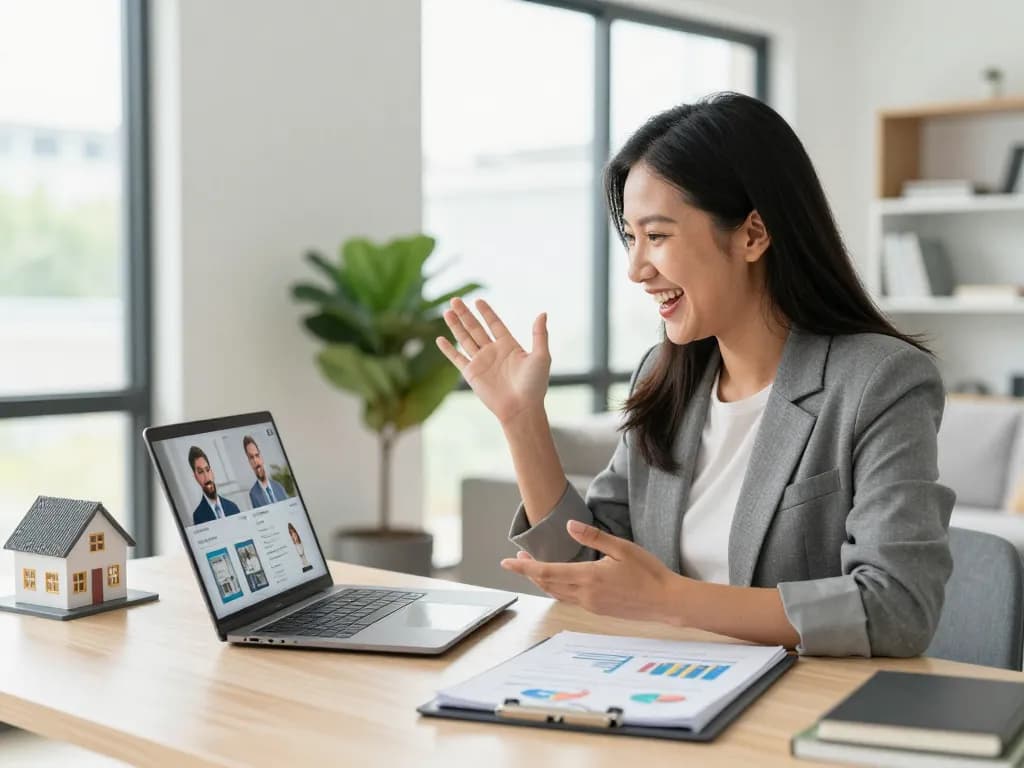 Sell my house today with a trusted real estate agent in a bright office.