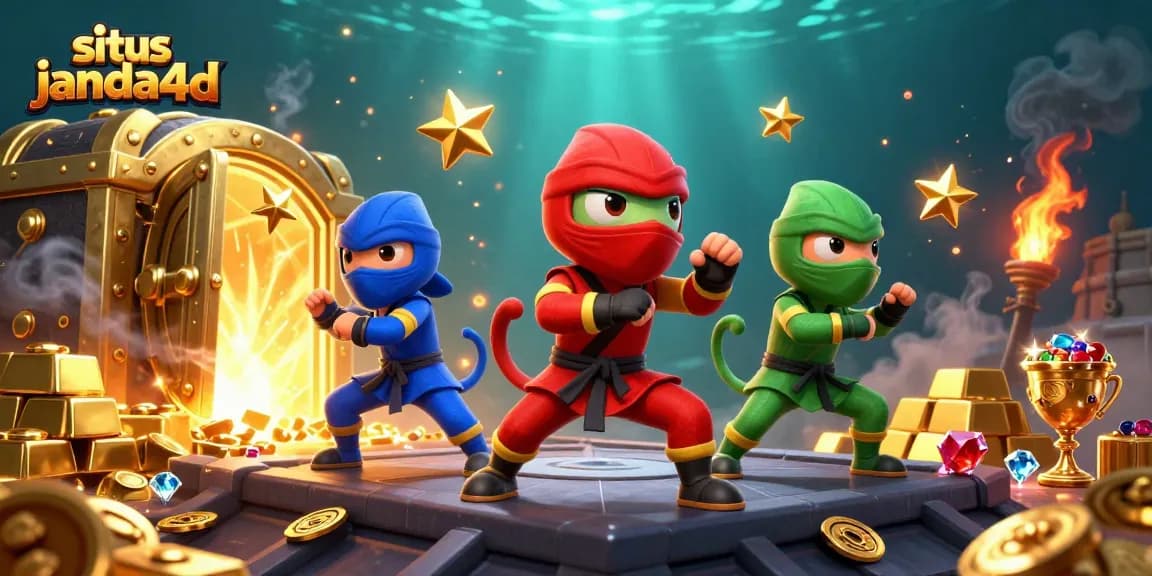 Situs janda4d menampilkan tim ninja chameleon beraksi dengan permainan kasino yang berkilau.