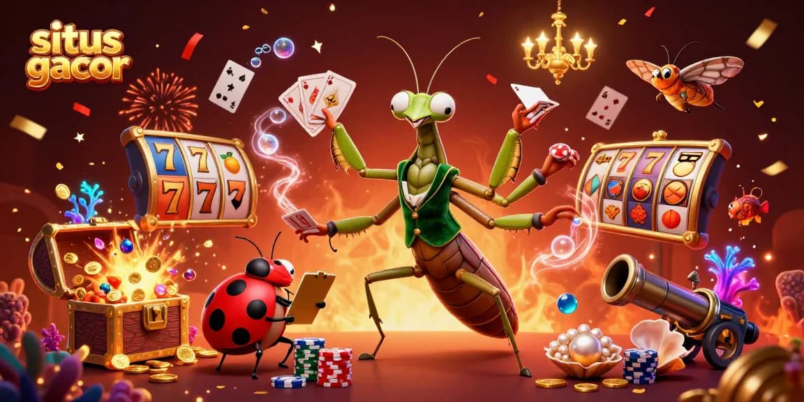 Situs gacor showcases a vibrant casino scene with characters in action, emphasizing exciting gameplay and winning potential.