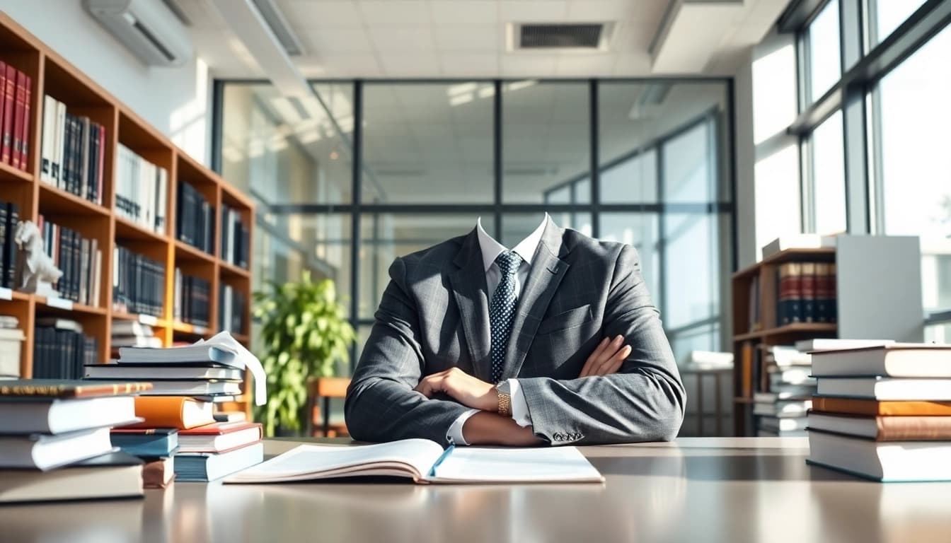 Clearwater truck accident attorney consulting in a sophisticated law office.