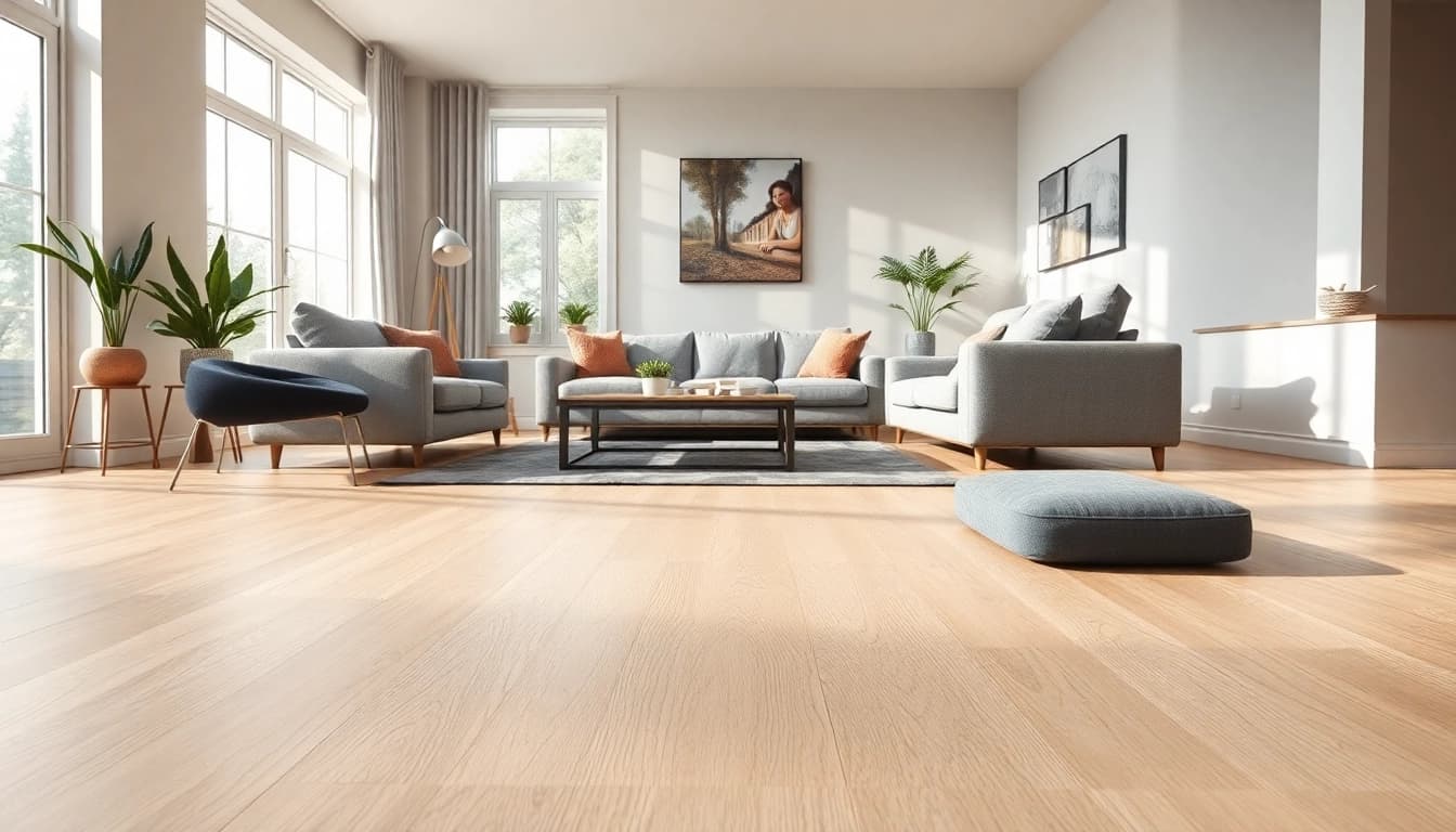 Transform your space with blonde oak vinyl flooring near me, showcasing elegant design and natural textures.