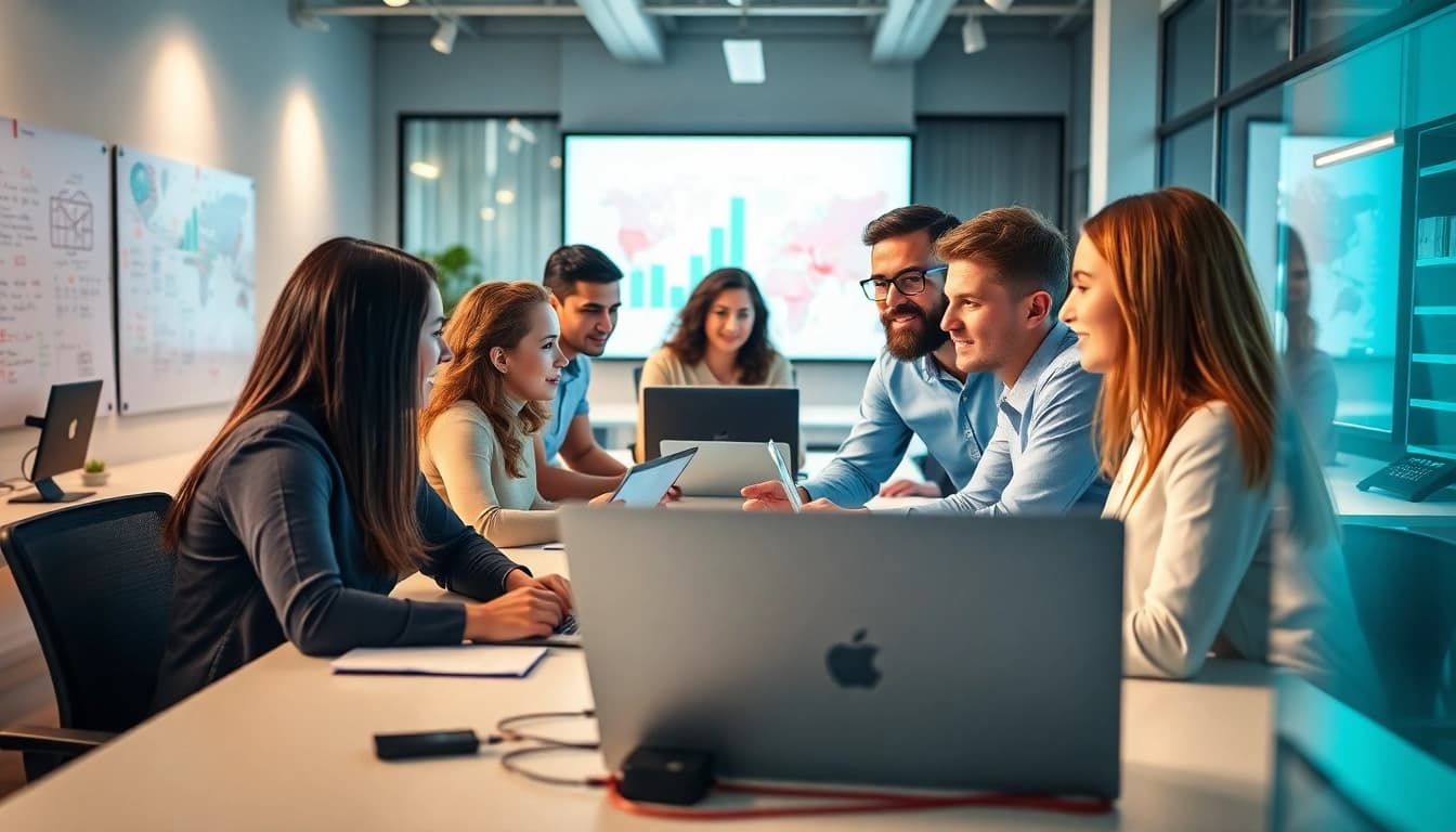Providing managed it services near me with a dedicated IT team in a modern office.