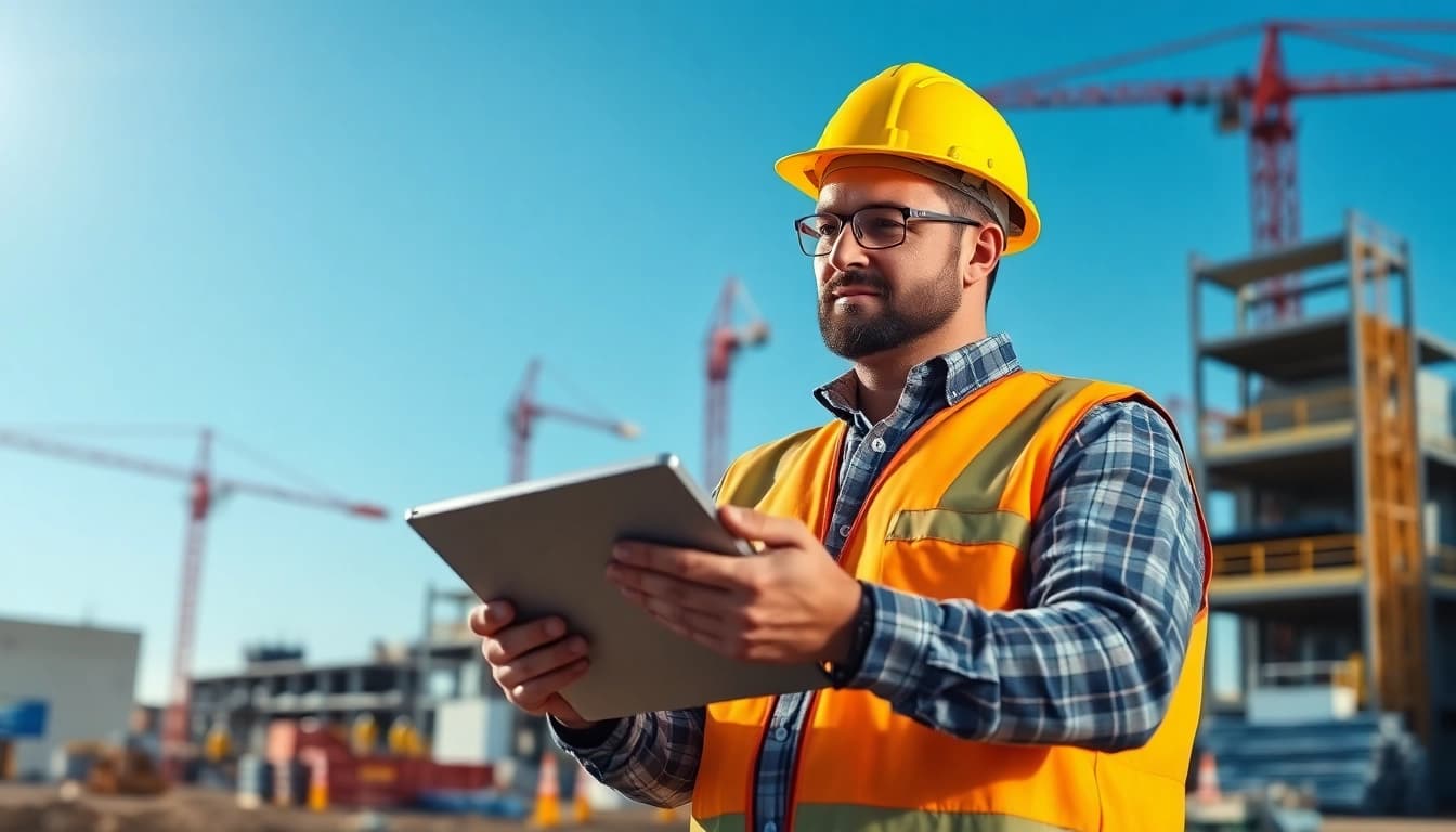 New Jersey Commercial General Contractor overseeing a bustling construction site.