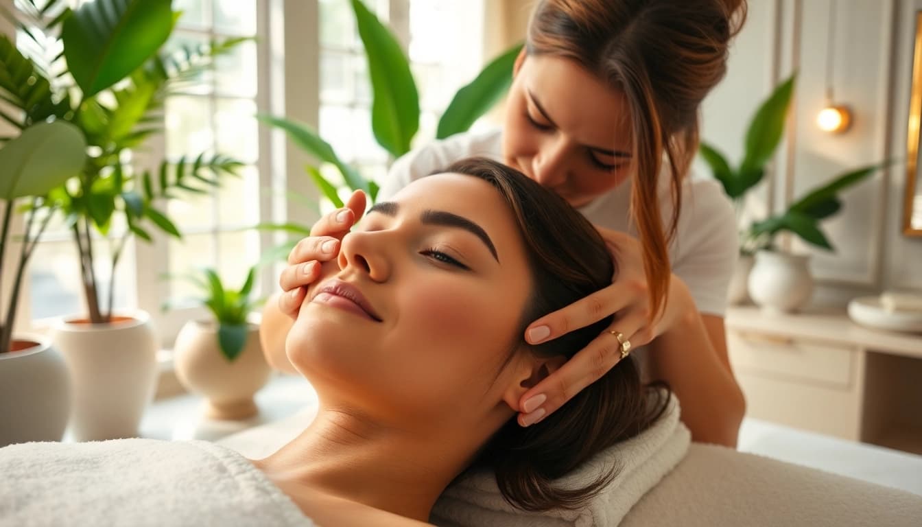 Experience waxing and facial near me in a serene spa atmosphere with soothing aesthetics.