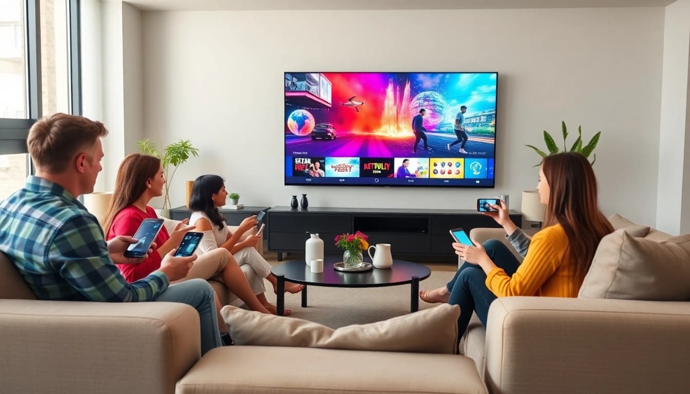 Comprar lista iptv de alta calidad en un ambiente moderno de entretenimiento.
