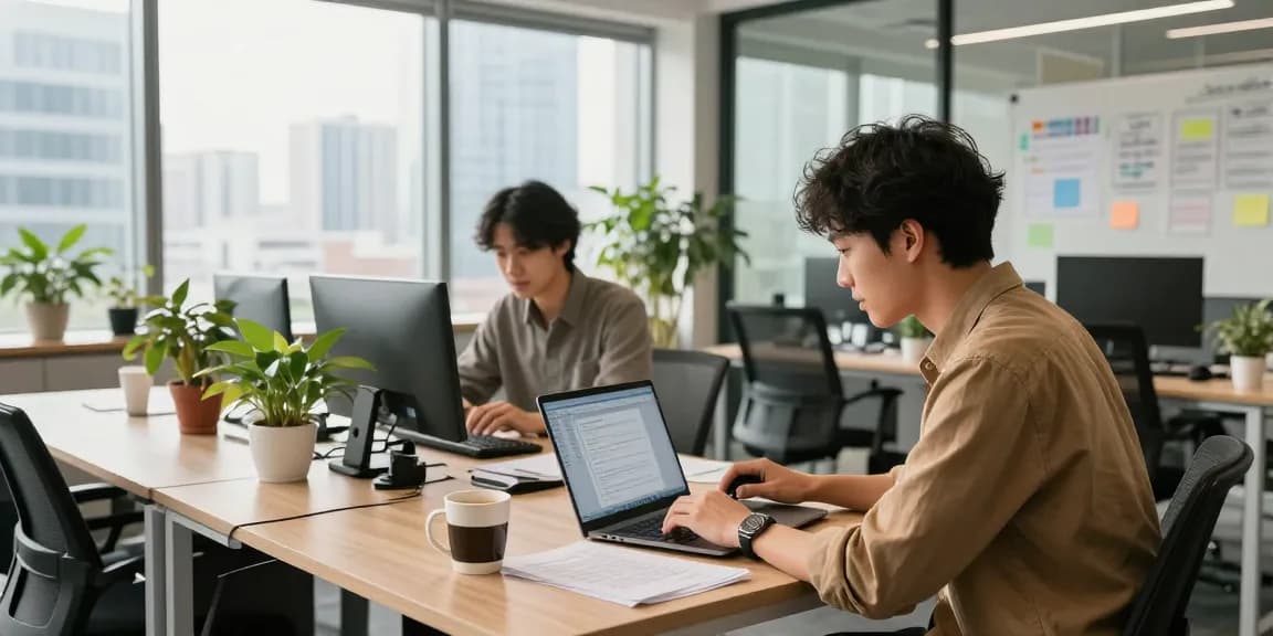 在现代办公室中，使用WPS中文办公软件下载的人员与同事合作，营造高效办公氛围。