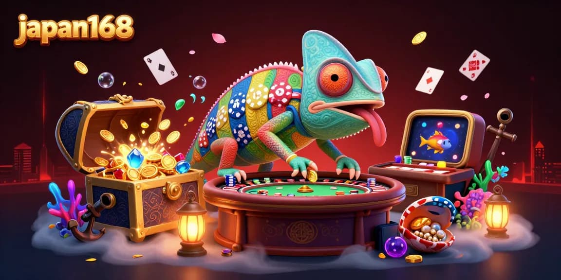 Experience the thrill of japan168 as vibrant casino elements collide in a dynamic 3D scene.