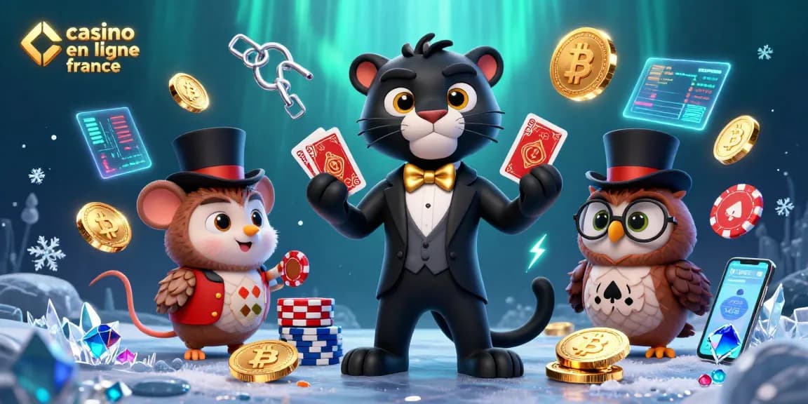 Visitez notre casino en ligne France et jouez avec des cartes élégamment distribuées par un panthère en smoking.