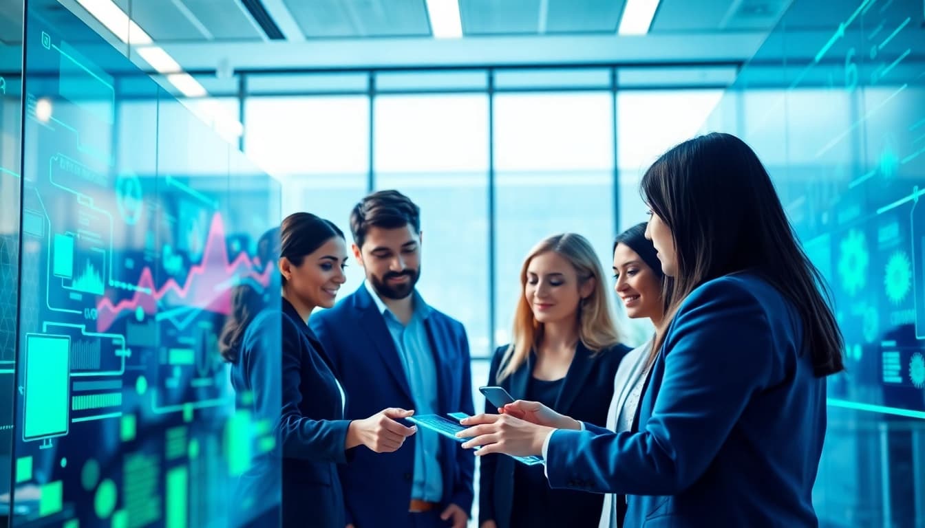 Engaging scenario showcasing an enterprise ai assistant enhancing team collaboration and productivity.