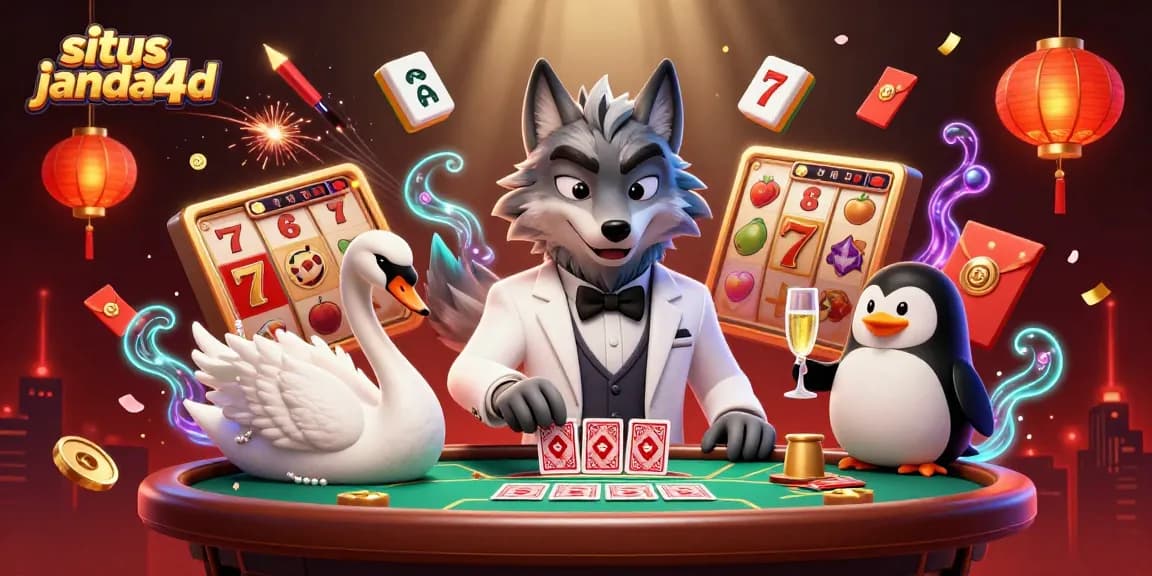 Menyaksikan permainan di situs janda4d dengan grafis 3D yang memukau, menampilkan karakter kasino ikonik.