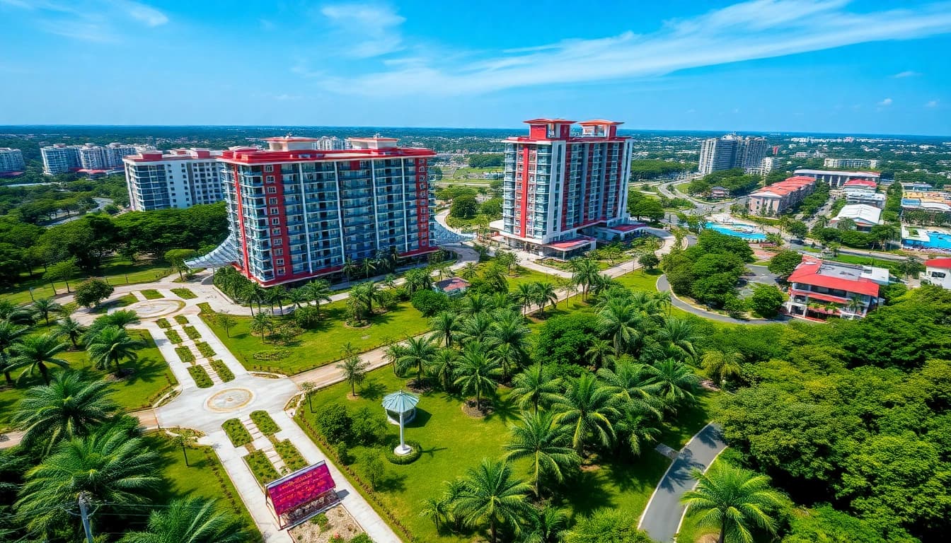 View of the tampines st 95 ec showcasing modern architecture and lush landscaping in a vibrant community setting.