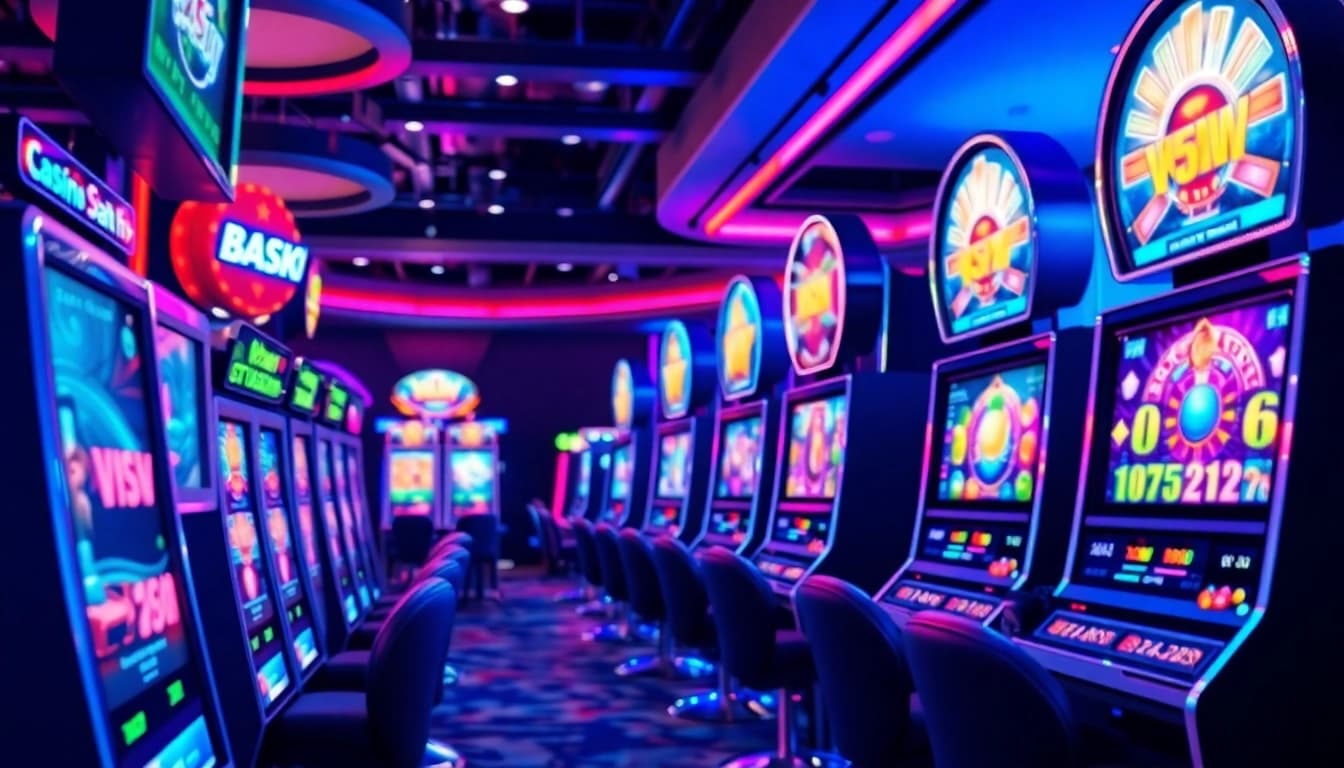 Play Online slots Uk with vibrant and exciting games in a lively casino setup