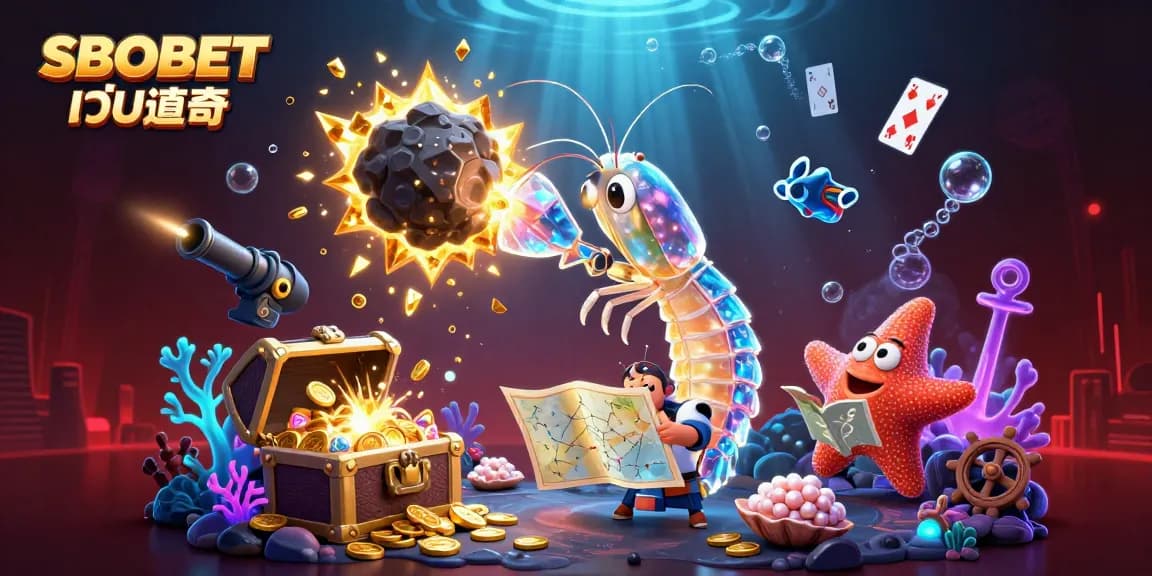 SBOBET เว็บตรง offers thrilling experiences as a galactic mantis shrimp battles through treasures and dynamic underwater scenes.
