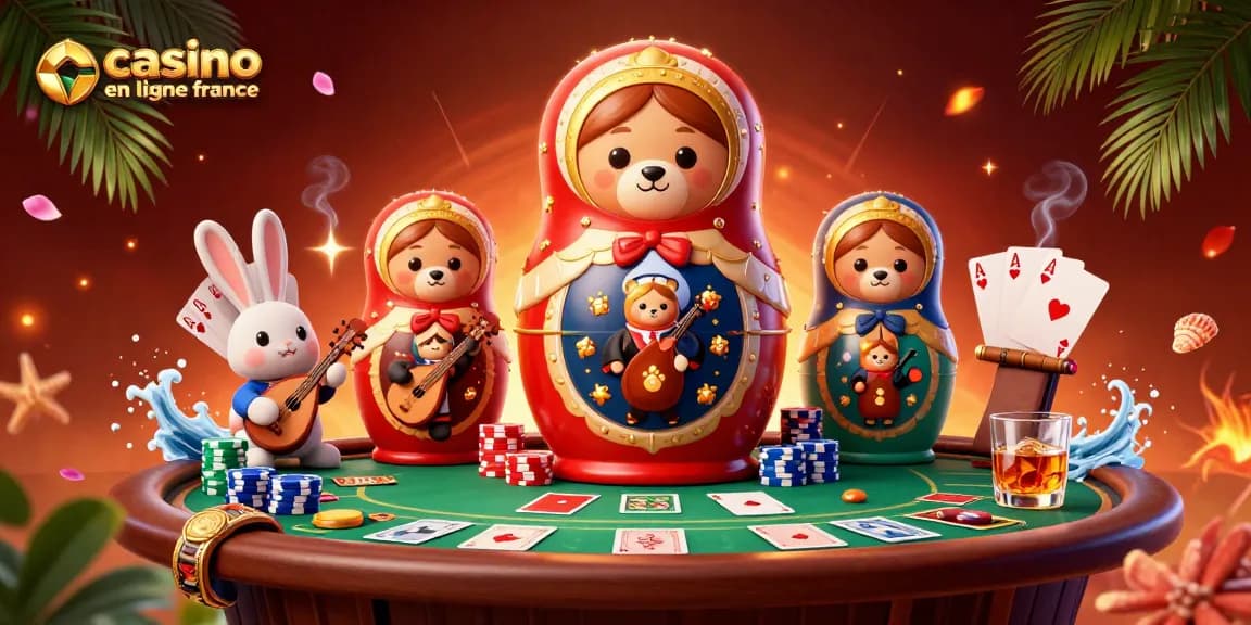 Les ours Matryoshka et le lapin à la balalaïka font vivre l'univers du casino en ligne en France.