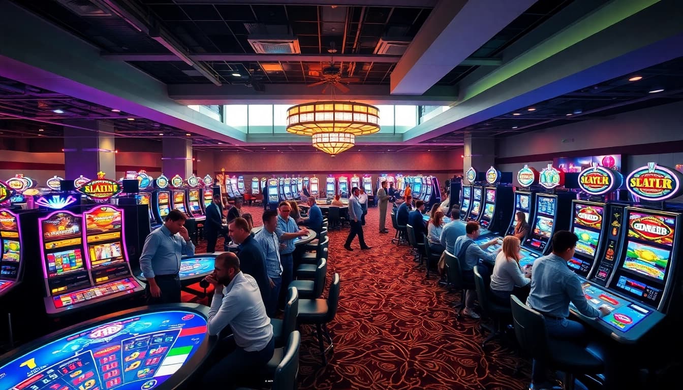 Experience the vibrant atmosphere of a non gamstop casino with engaging players and colorful games.