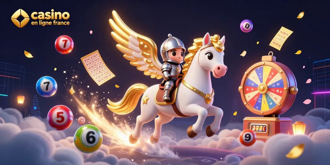 Gagnez au casino en ligne France avec un cheval céleste et des éléments de jeux colorés!