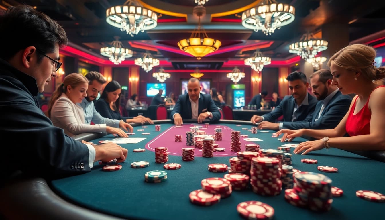 Menangkan permainan poker di MABAR88 dengan suasana kasino yang penuh energi dan taruhan tinggi.