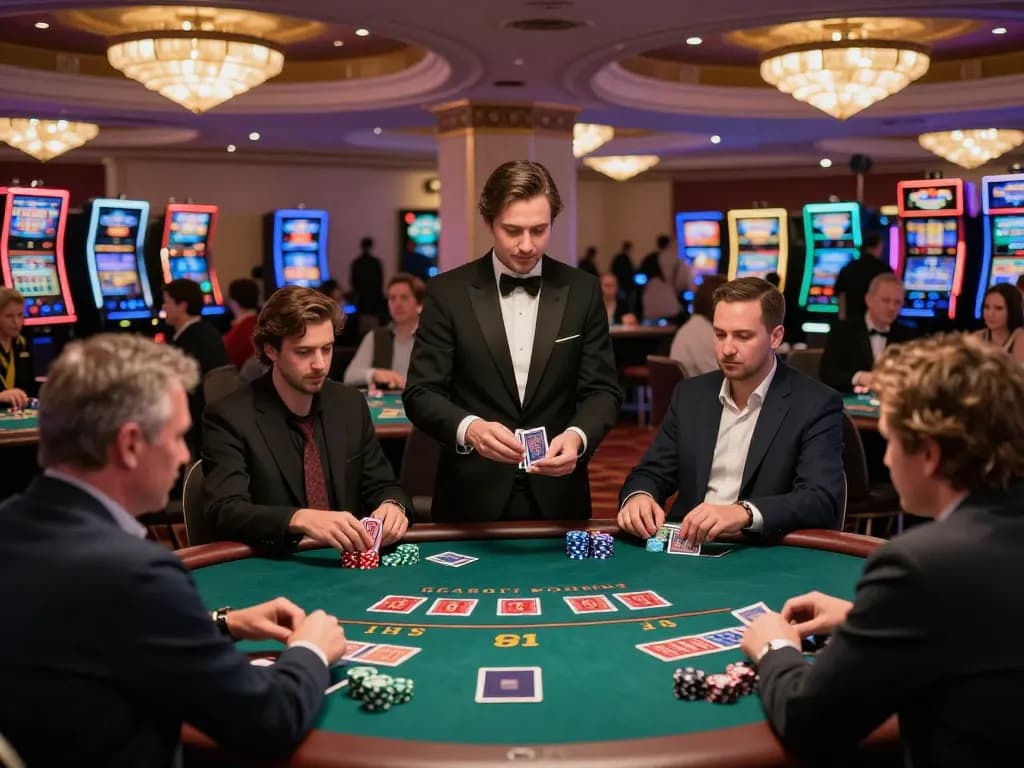 Engaging blackjack gameplay at a vibrant casino floor featuring gori77 excitement and strategic betting.