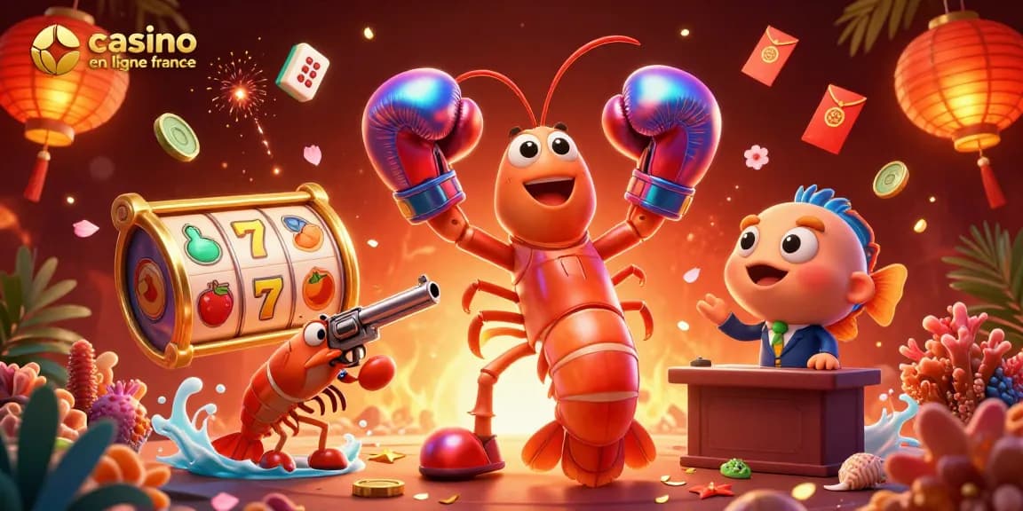 Casino en ligne France : Scène de jeu vibrante avec des personnages marins et des machines à sous scintillantes.