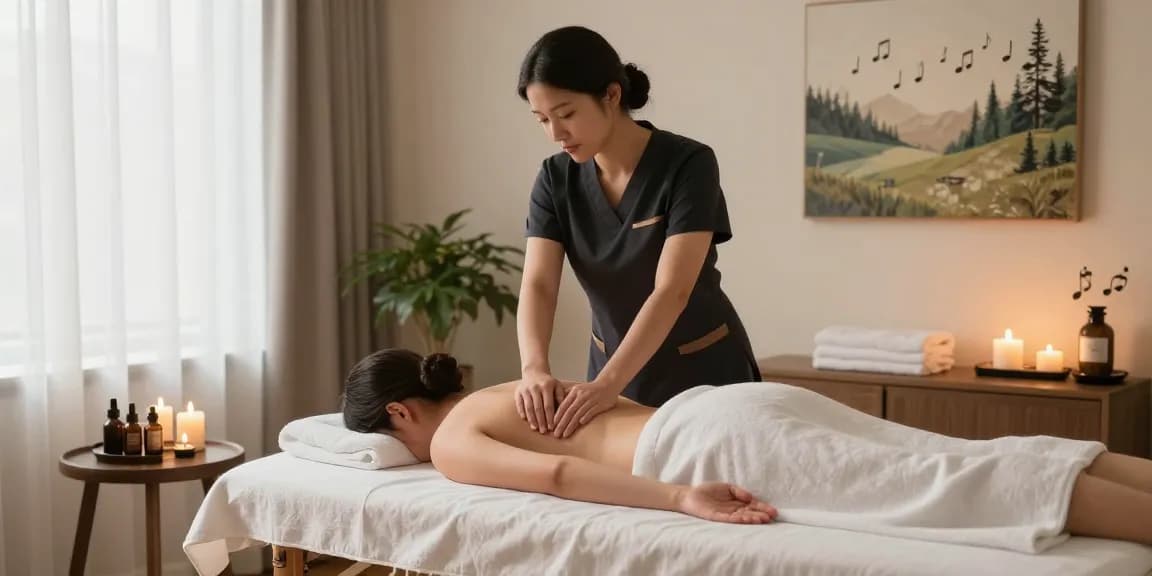 논현동마사지의 편안한 스파 환경에서 마사지 중인 고객과 전문 마사지사 모습
