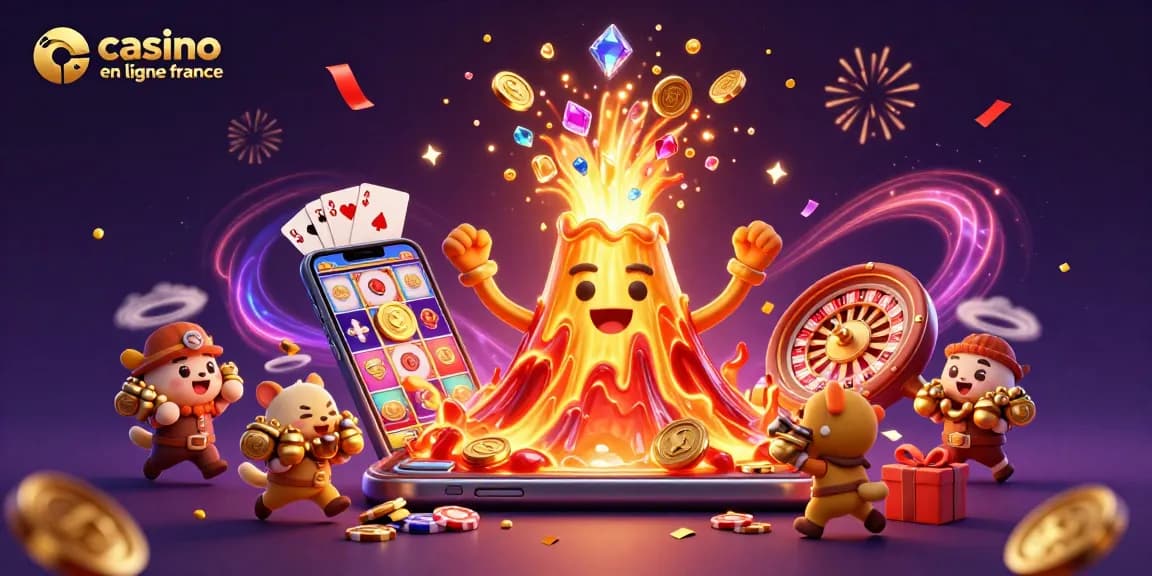 Expérience des jeux captivants de casino en ligne France avec un volcan or et des trésors.