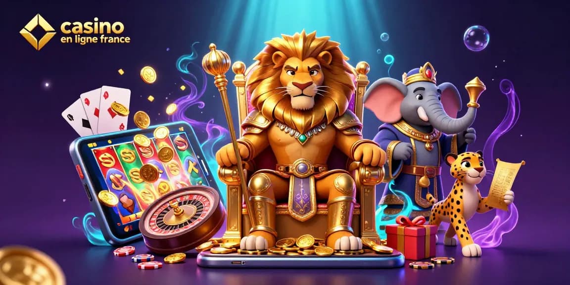Vivez l'expérience du jeu avec le roi lion et ses conseillers au casino en ligne France.