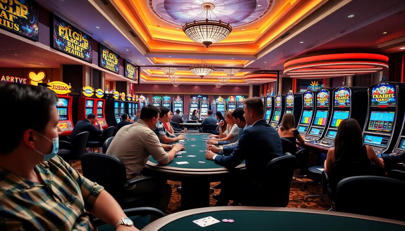 Engaging casino atmosphere at https://casinodeets.com featuring players enjoying gaming tables.