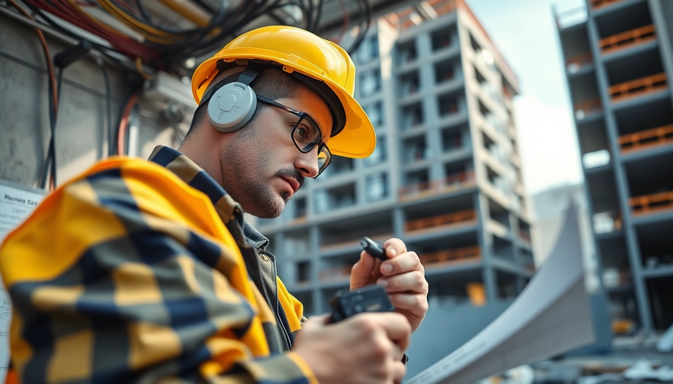 Expert commercial electrician vancouver adjusting electrical systems on a construction site.