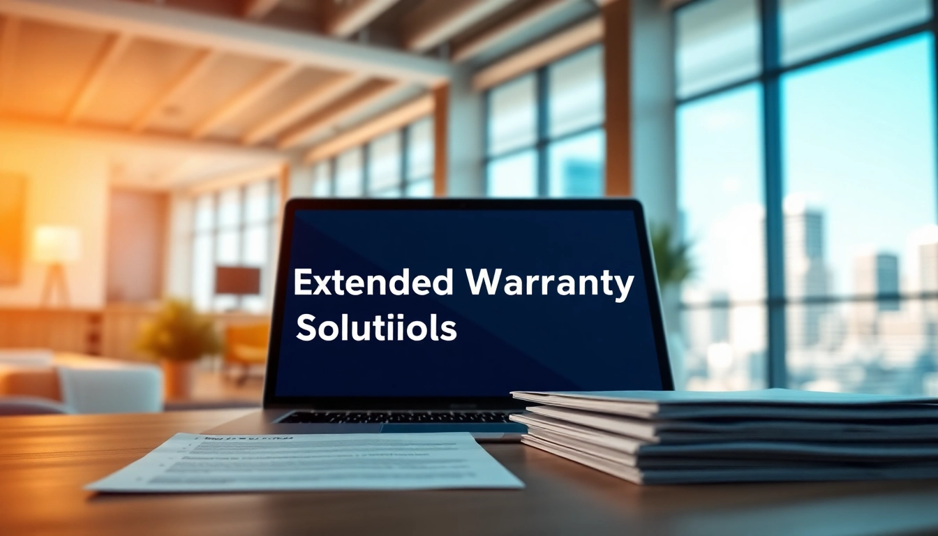 Explore extended warranty solutions in a modern office environment focused on professionalism and trust.