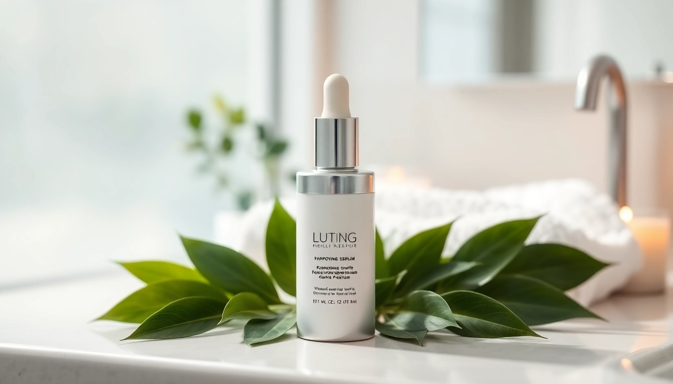 Showcase a growth factor serum in an elegant setting highlighting its benefits for skin health and rejuvenation.
