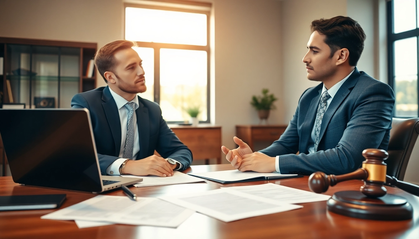 San Antonio truck accident lawyer consulting a client in a professional office setting.
