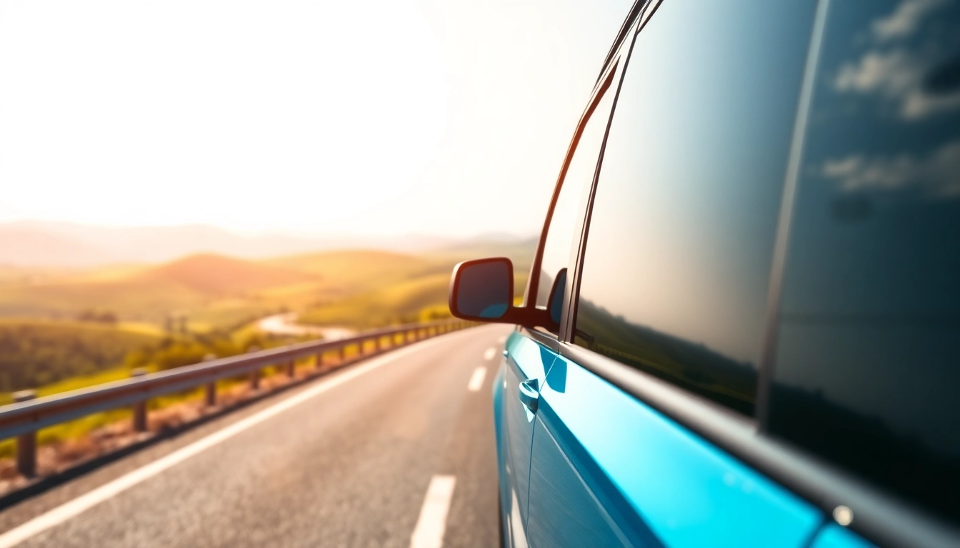 Long distance taxi transfers vehicle on a scenic highway highlighting comfort and reliability.