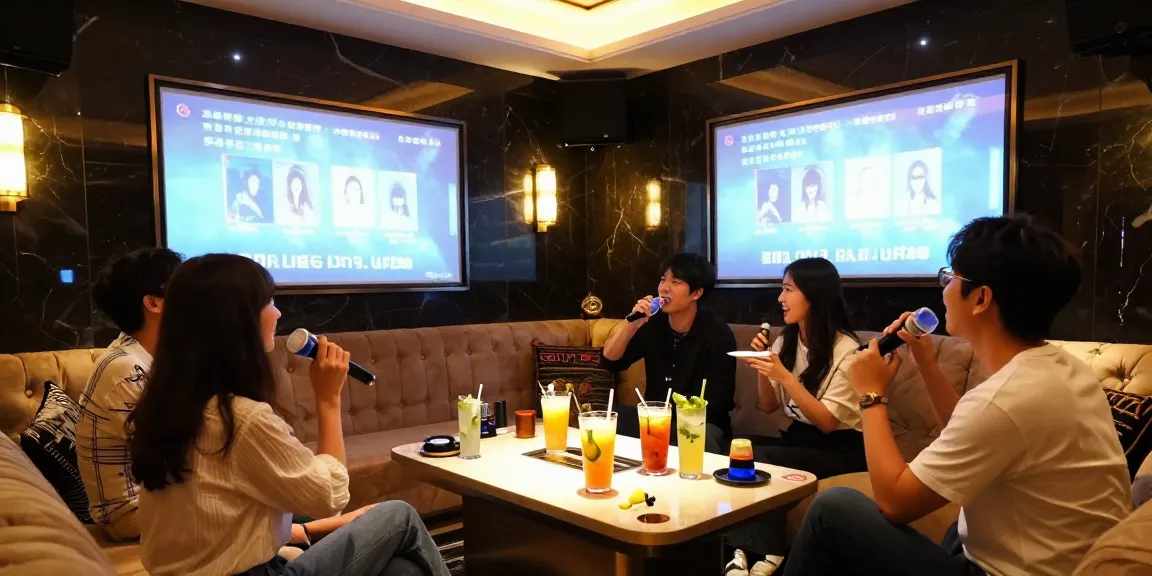 강남구구단에서 친구들과 함께 음악을 즐기며 칵테일과 함께하는 고급스러운 분위기의 프라이빗 룸