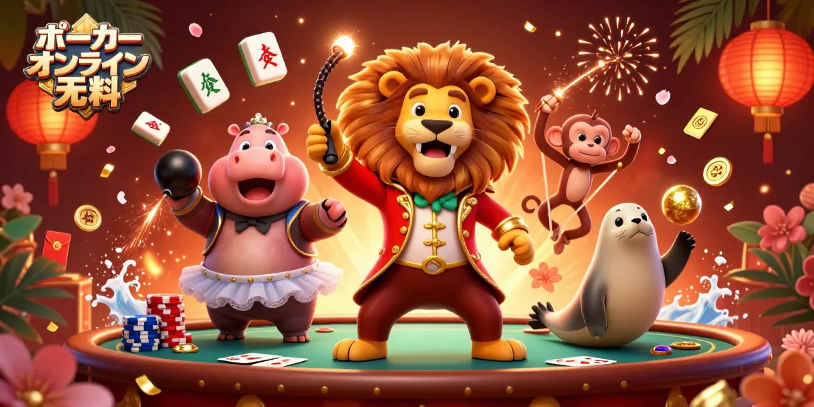 ポーカー オンライン 無料で楽しむための豪華なシーンで、ポーカーテーブルを囲むキャラクターたち