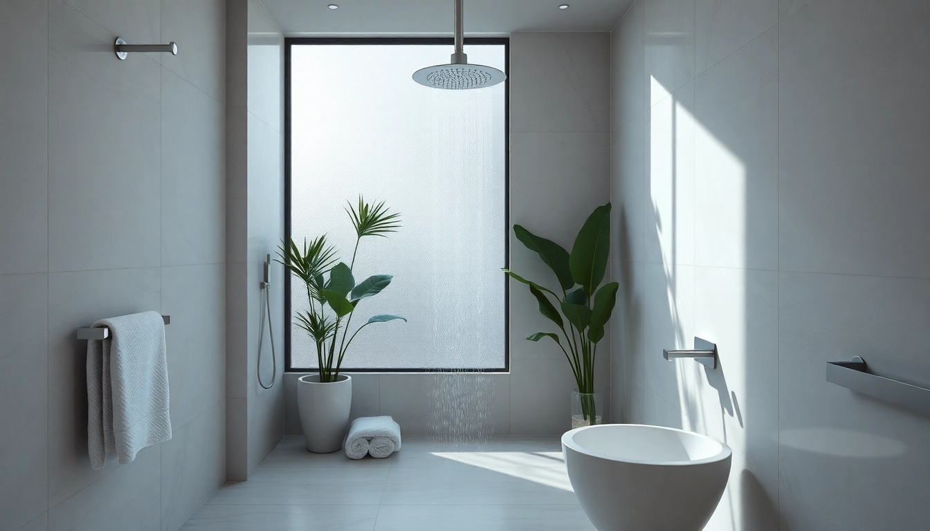 View of elegant showers Australia with modern design and soft natural elements.