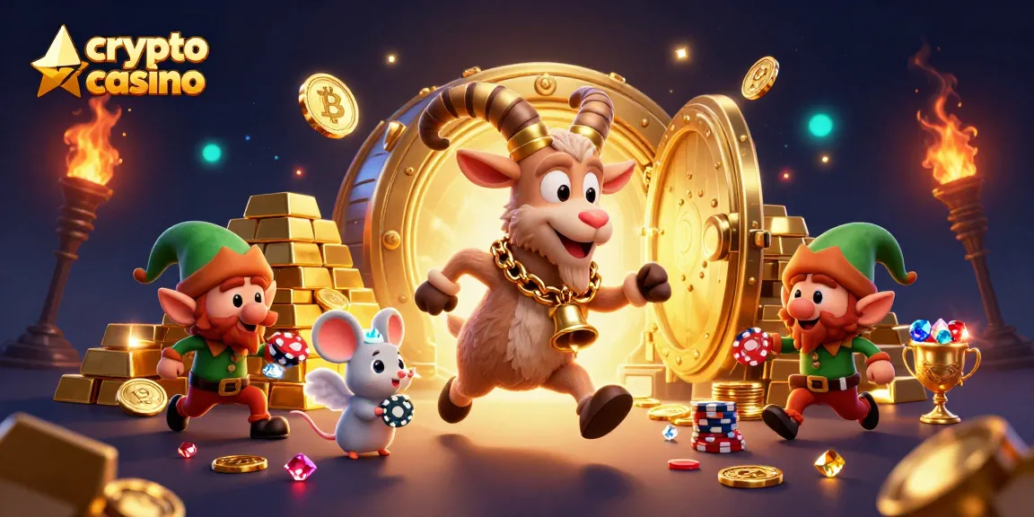 Casino crypto : illustrations d'un Krampus festif, un ange et des lutins défiant l'ordre !