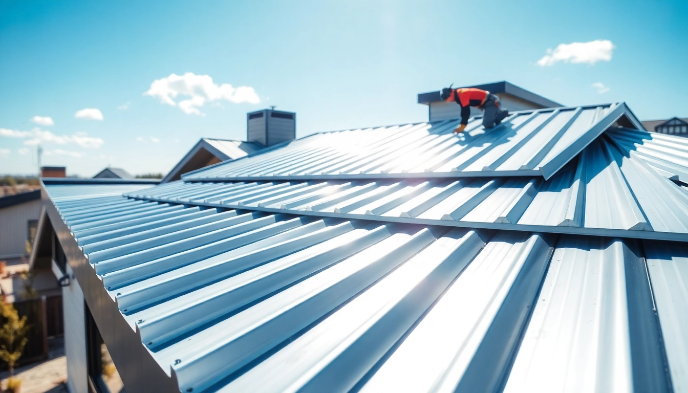 Metal roofing installed on a contemporary house, showcasing sleek design and durability.