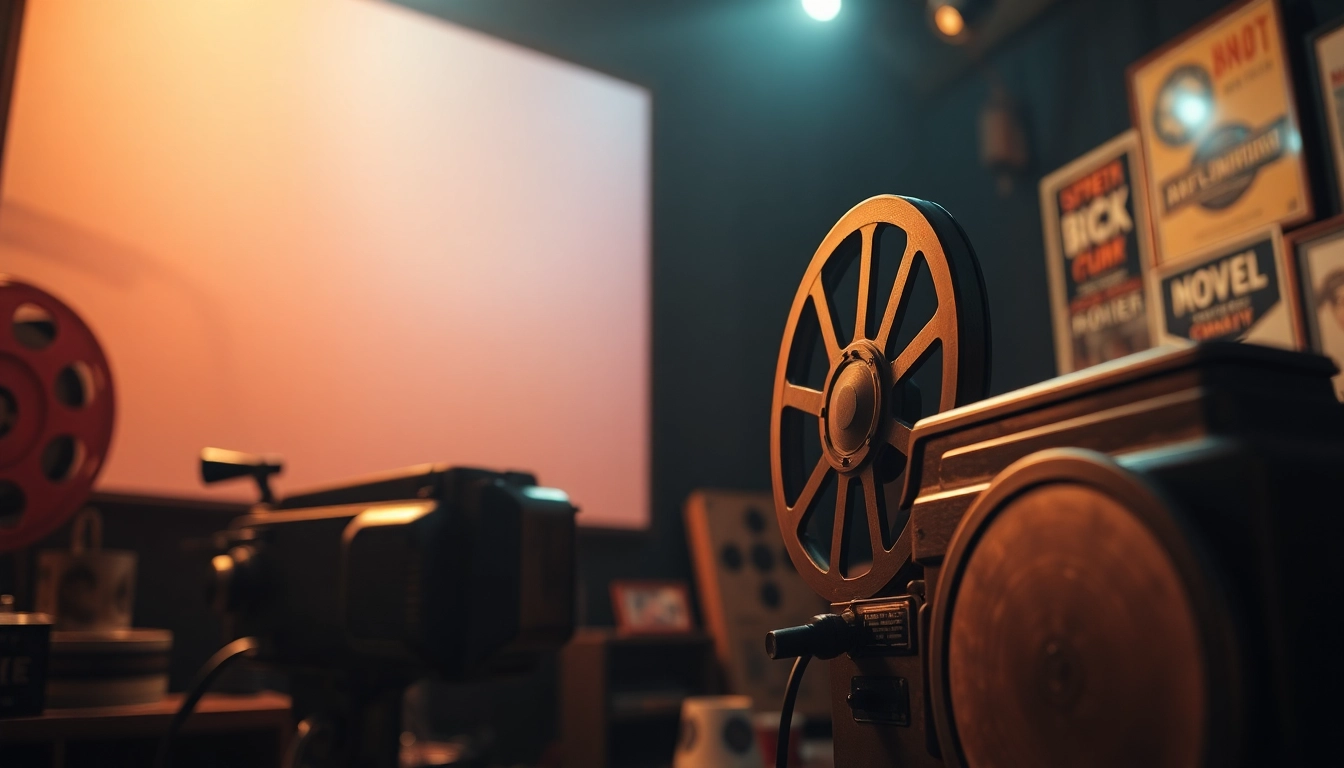 ชมภาพยนตร์จาก 11-hd.com โดยมีโปรเจคเตอร์เก่าปล่อยแสงสว่าง