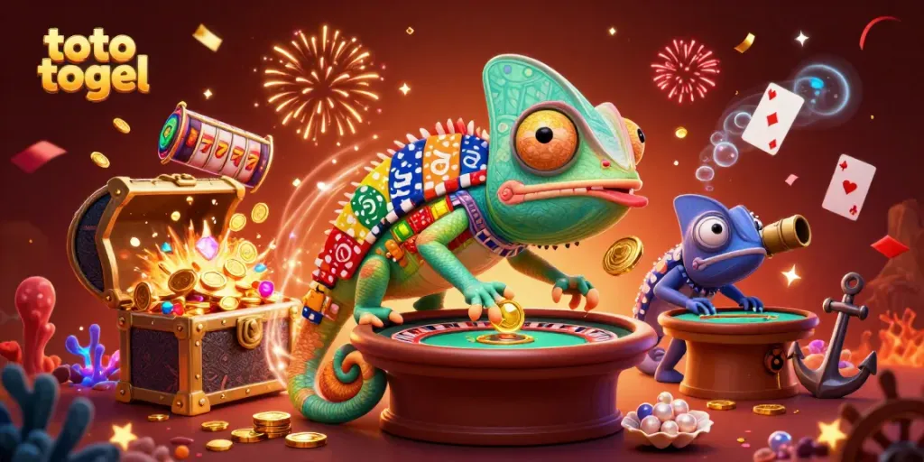 Menangkan toto togel dengan cara unik saat chameleon kasino mengumpulkan koin emas.