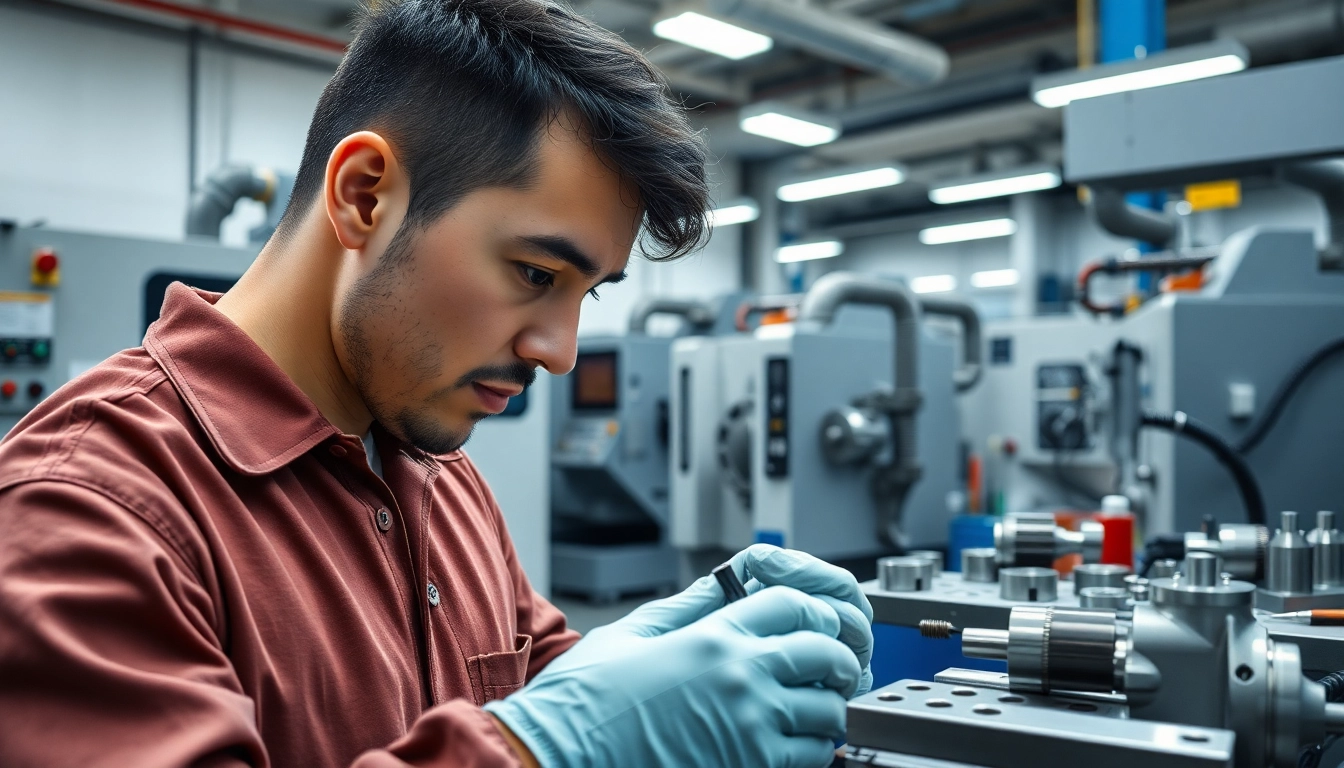 Crafting precision parts in Chiheng Custom CNC Machining workshop showcasing advanced technology and a skilled technician.