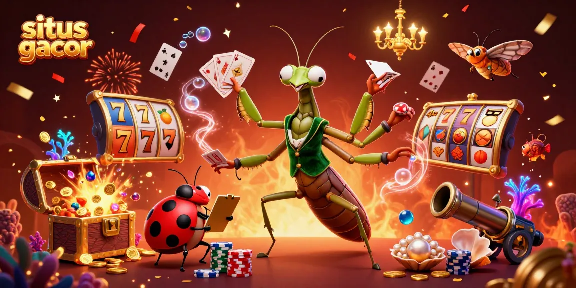 Situs gacor showcases a vibrant casino scene with characters in action, emphasizing exciting gameplay and winning potential.