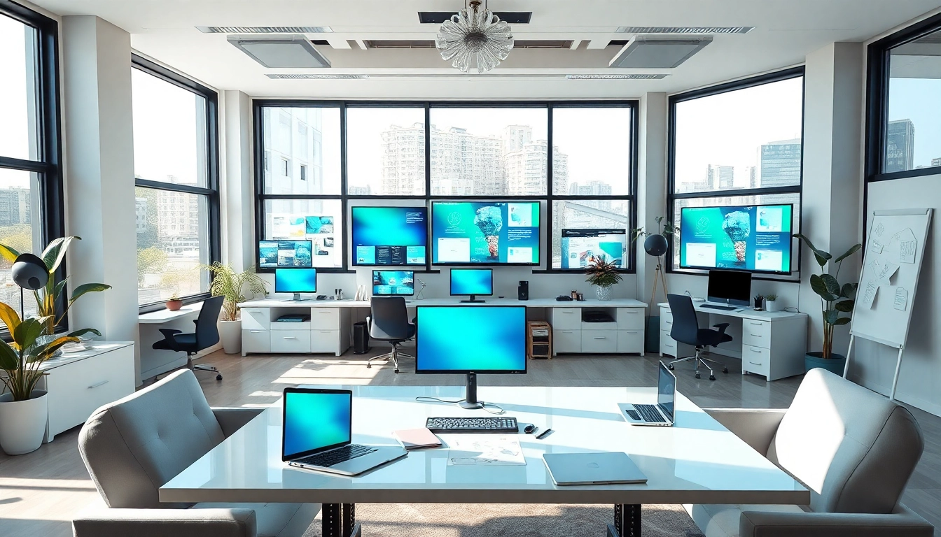 Webdesign Agentur in einem modernen Büroumfeld mit kreativen Elementen