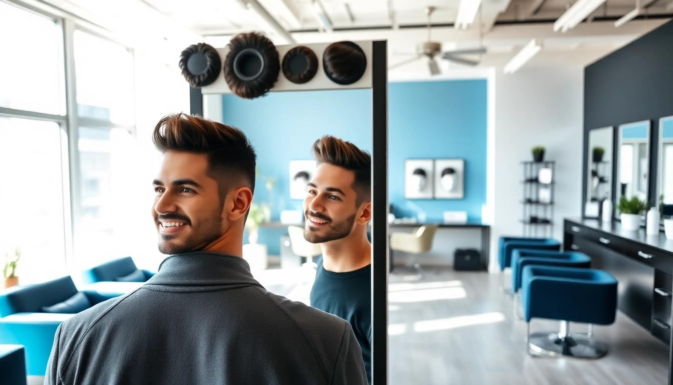 A client receives personalized attention at Ace of Fades 212, showcasing modern hair replacement techniques.