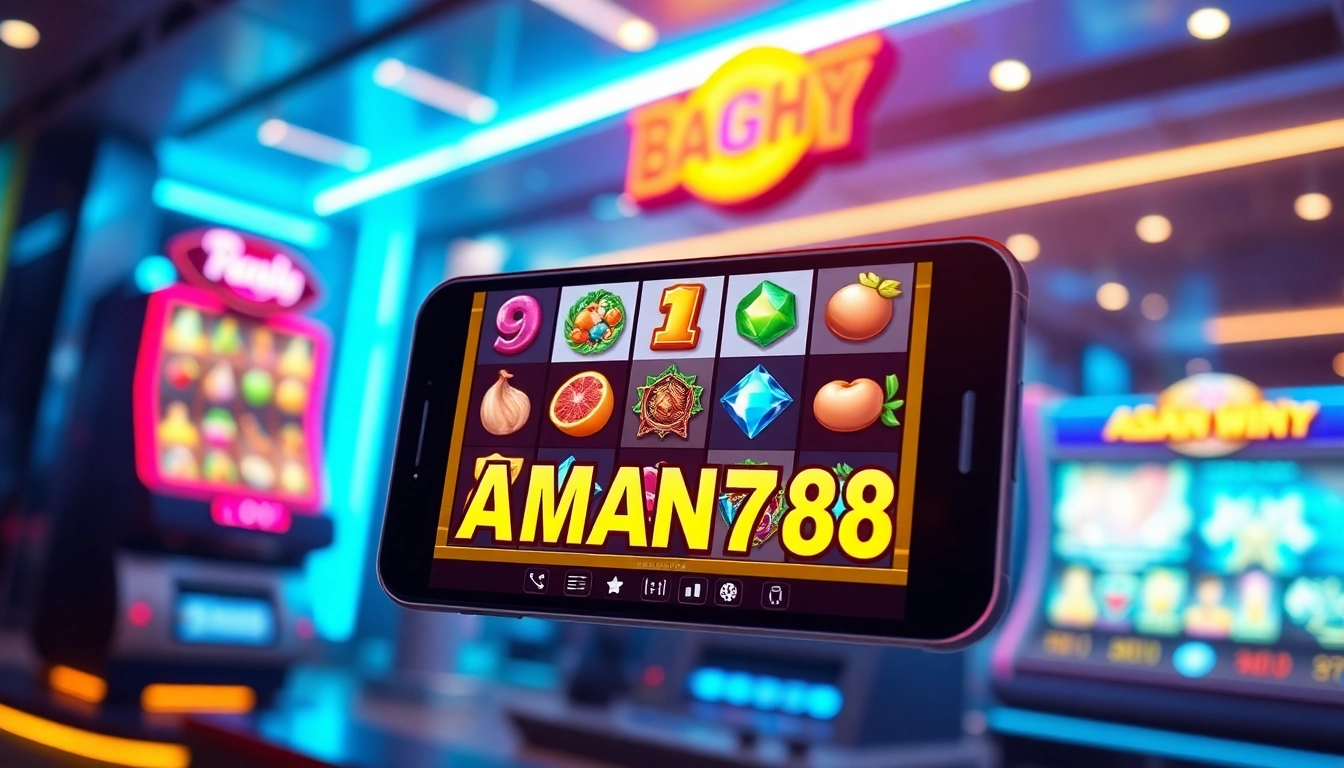 Engaging online slot gaming scene featuring AMAN788 interface and vibrant reels.