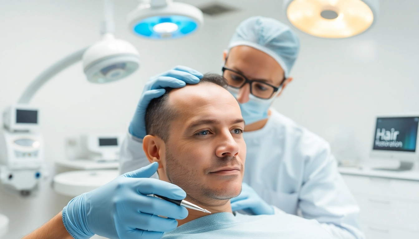 Reassuring scene of hair transplant turkey procedure showcasing expert surgeon and advanced equipment.