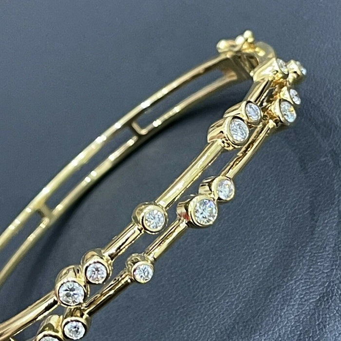 Luxury Bangle Bracelet Timeless 18ct Gold &amp; Diamond Statement Design.