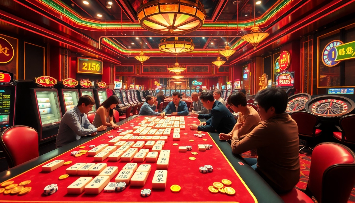 Experience Mahjong Ways 2 as players engage in thrilling gambling strategies at a lively casino table.