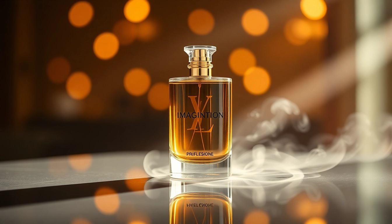 Experience the luxury of LV imagination cologne in an elegant setting with soft lighting.